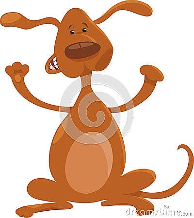 Happy playful standing dog cartoon Vector Illustration