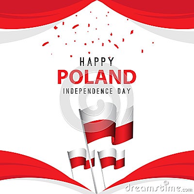 Happy Poland Independence Day Poster Vector Template Design Illustration Vector Illustration