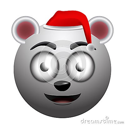 Happy polar bear emoji Vector Illustration