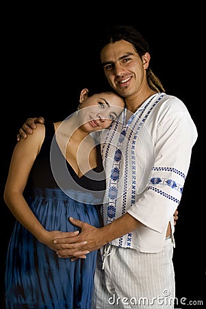 Happy pregnant couple Stock Photo