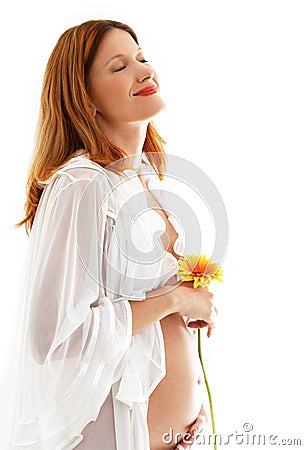 Happy pregnant lady Stock Photo