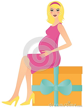 Happy pregnant woman Vector Illustration