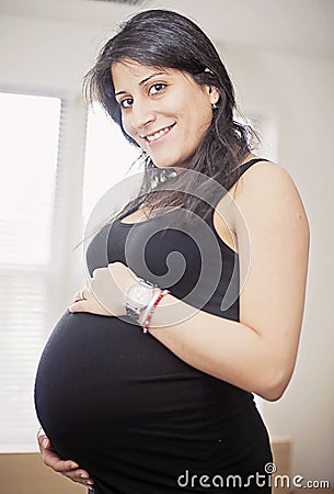 Happy Pregnant Woman Stock Photo