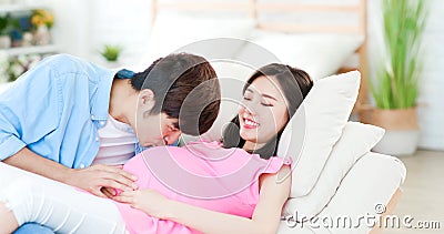 Pregnant woman with husband Stock Photo