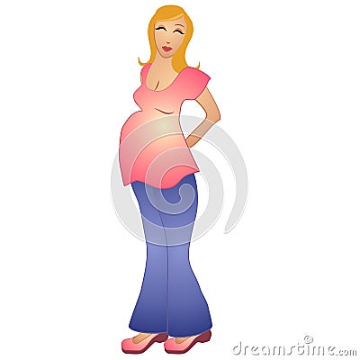 Happy Pregnany Woman Smiling 4 Stock Photo