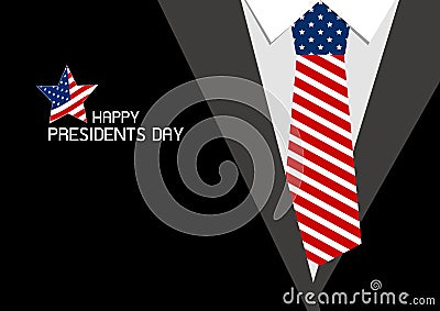 Happy presidents day design of USA necktie Vector Illustration