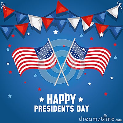 Happy presidents day poster Vector Illustration