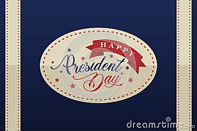 Happy Presidents Day with stars and ribbon. Vector Illustration