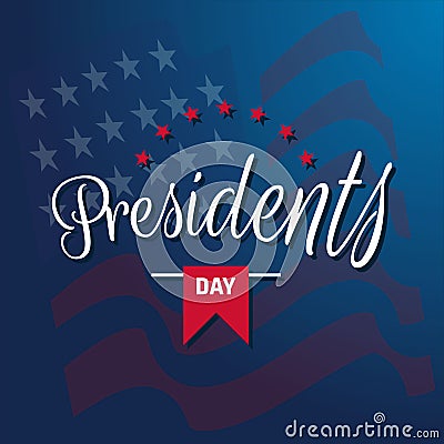 Happy Presidents Day text lettering for Presidents day in USA vector illustration graphic design. US President celebration Vector Illustration