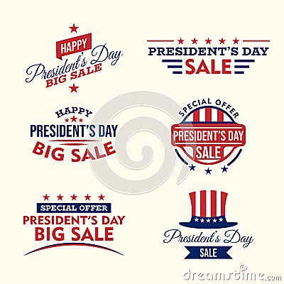 Happy Presidents day. Vector typography, text or logo design. Usable for sale banners, greeting cards, gifts Vector Illustration