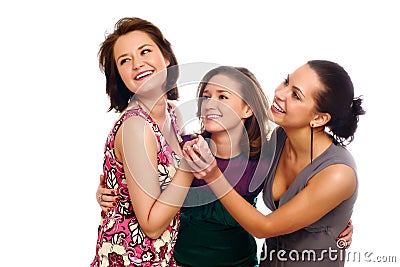 Happy pretty laughing girls Stock Photo