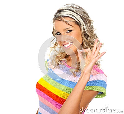 Happy pretty woman Stock Photo