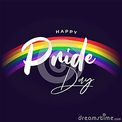 Happy Pride Day background with rainbow on background. Stock Photo