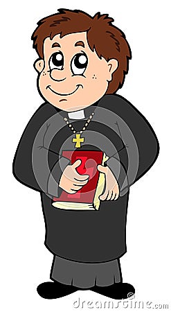 Happy priest Vector Illustration