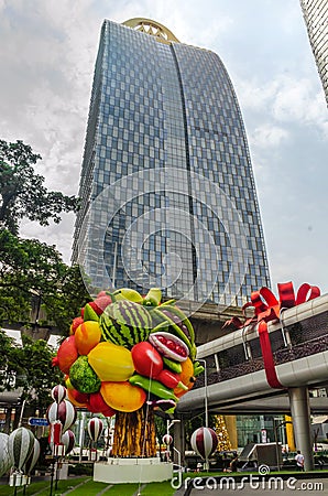 `Happy happy project: fruit tree` by Choi Jeong Hwa in Bangkok Editorial Stock Photo