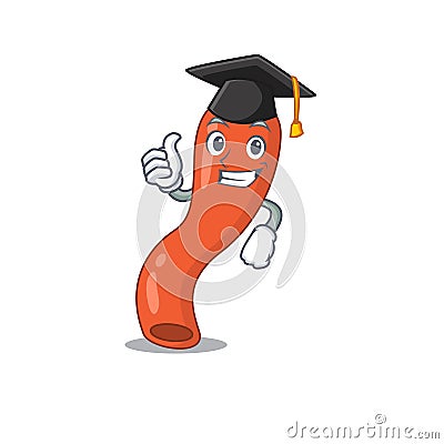 Happy proud of appendix caricature design with hat for graduation ceremony Vector Illustration