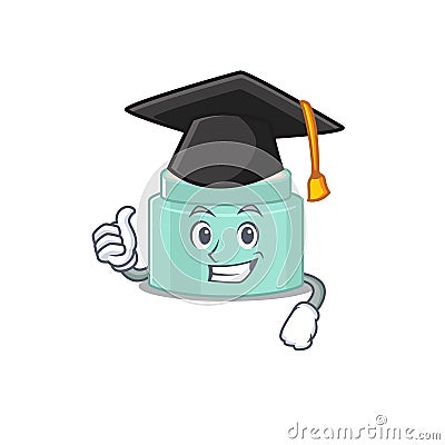 Happy proud of lipbalm caricature design with hat for graduation ceremony Vector Illustration