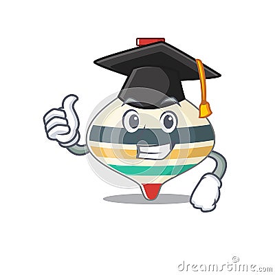 Happy proud of top toy caricature design with hat for graduation ceremony Vector Illustration