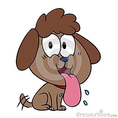 Happy puppy friend cartoon Vector Illustration