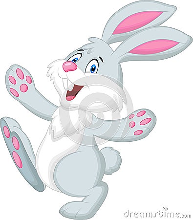 Happy rabbit cartoon Vector Illustration