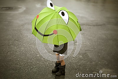 Happy rain Stock Photo