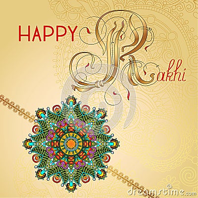 Happy Rakhi greeting card for indian holiday Vector Illustration