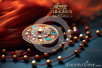 Happy raksha bandhan. Decoration Ornament. Hindu full moon of month shravan. Sale banner or poster for indian festival Stock Photo
