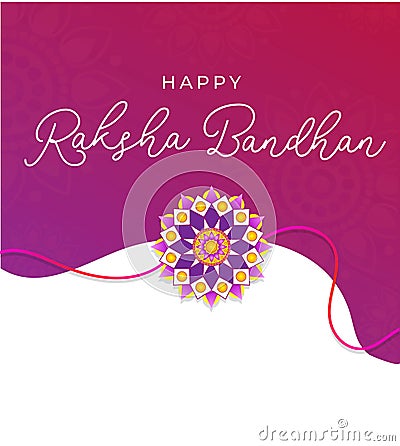 Happy Raksha Bandhan greeting card. Indian holiday invitation or card concept. Vector illustration Vector Illustration