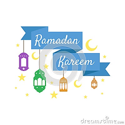 Happy Ramadan Kareem, greeting background vector illustration Vector Illustration