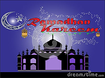 Happy ramadan kareem for your family on your company Vector Illustration