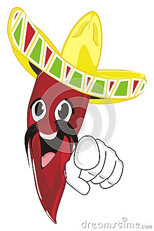 Happy chili pepper with tools Stock Photo