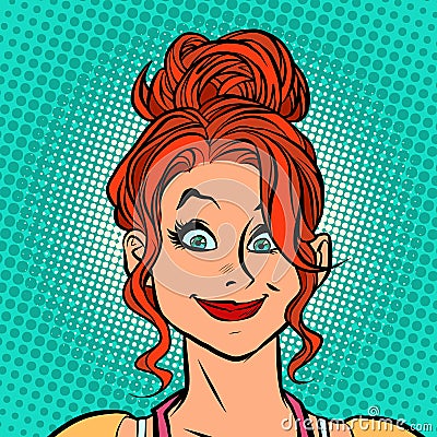 Happy redhead woman smiling Vector Illustration