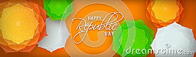 Happy Republic Day header or banner design. Stock Photo