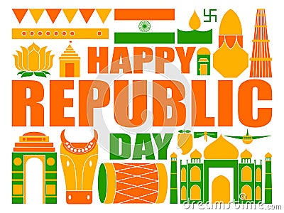 Happy Republic Day of India patriotic background Vector Illustration