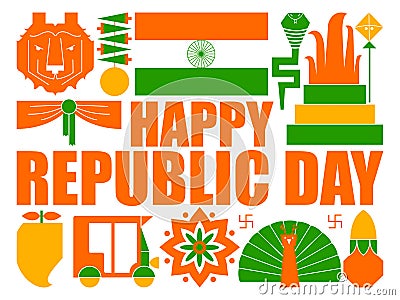 Happy Republic Day of India patriotic background Vector Illustration