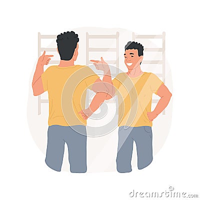 Happy with results isolated cartoon vector illustration. Vector Illustration