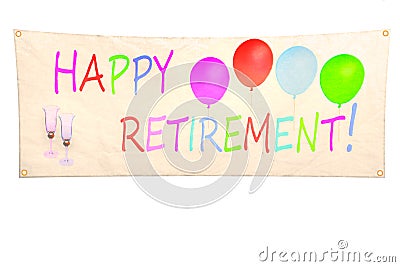 Happy retirement banner Stock Photo