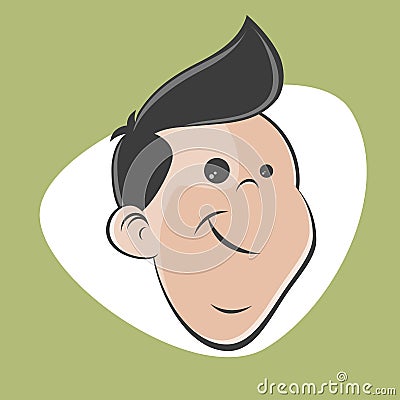 Happy retro cartoon man Vector Illustration