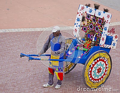 Happy rickshaw driver poses Editorial Stock Photo