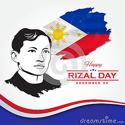 Happy Rizal Day greeting card Vector Illustration