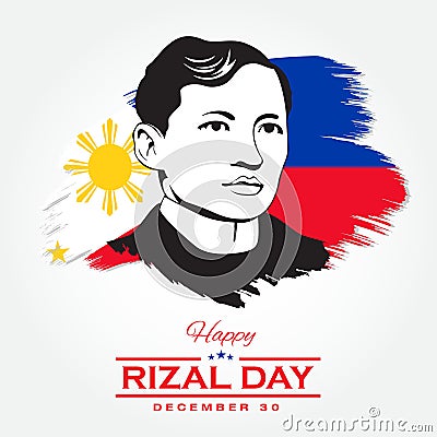Happy Rizal Day greeting card Vector Illustration