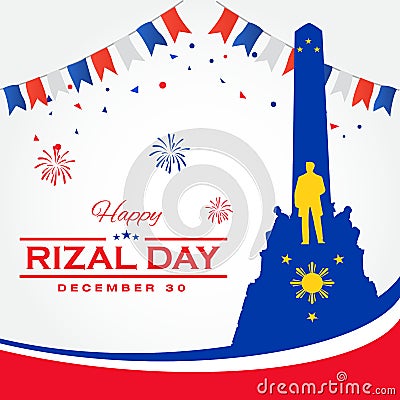 Happy Rizal Day greeting card Vector Illustration