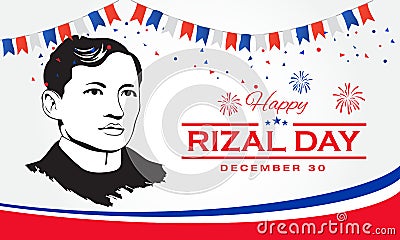 Happy Rizal Day greeting card Vector Illustration