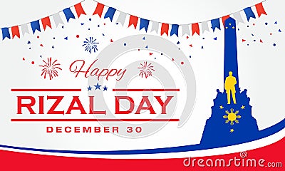 Happy Rizal Day greeting card Vector Illustration