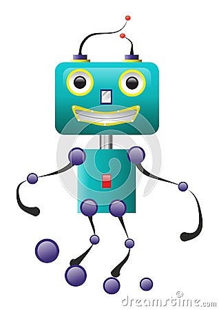 Happy robot Vector Illustration