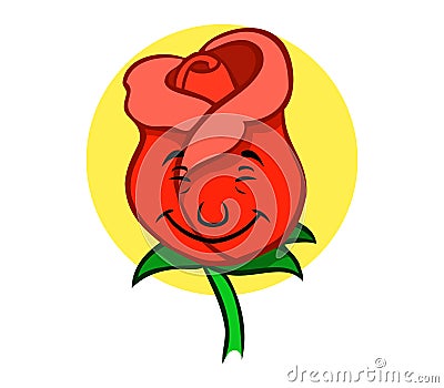 Happy rose Vector Illustration