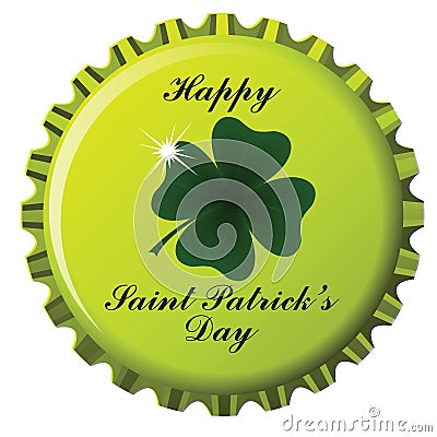 Happy saint patrick bottle cap Vector Illustration