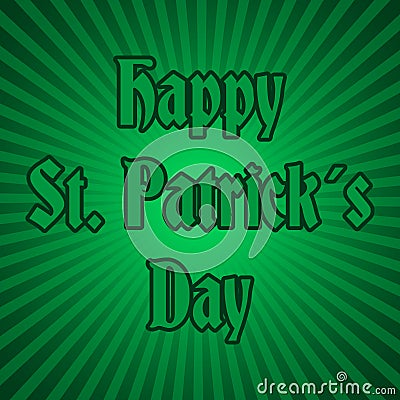 Happy saint patrick day on green striped background eps10 Vector Illustration