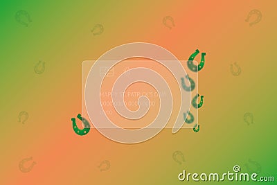 Happy Saint Patrick Day. Transparent credit card. Frosted glass. Colored vector illustration. Style Glass morphism. Credit card. Vector Illustration