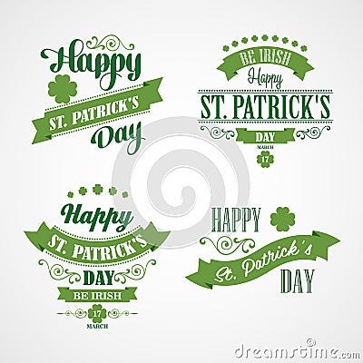 Happy Saint Patrick's Day Card. Typographic With Vector Illustration